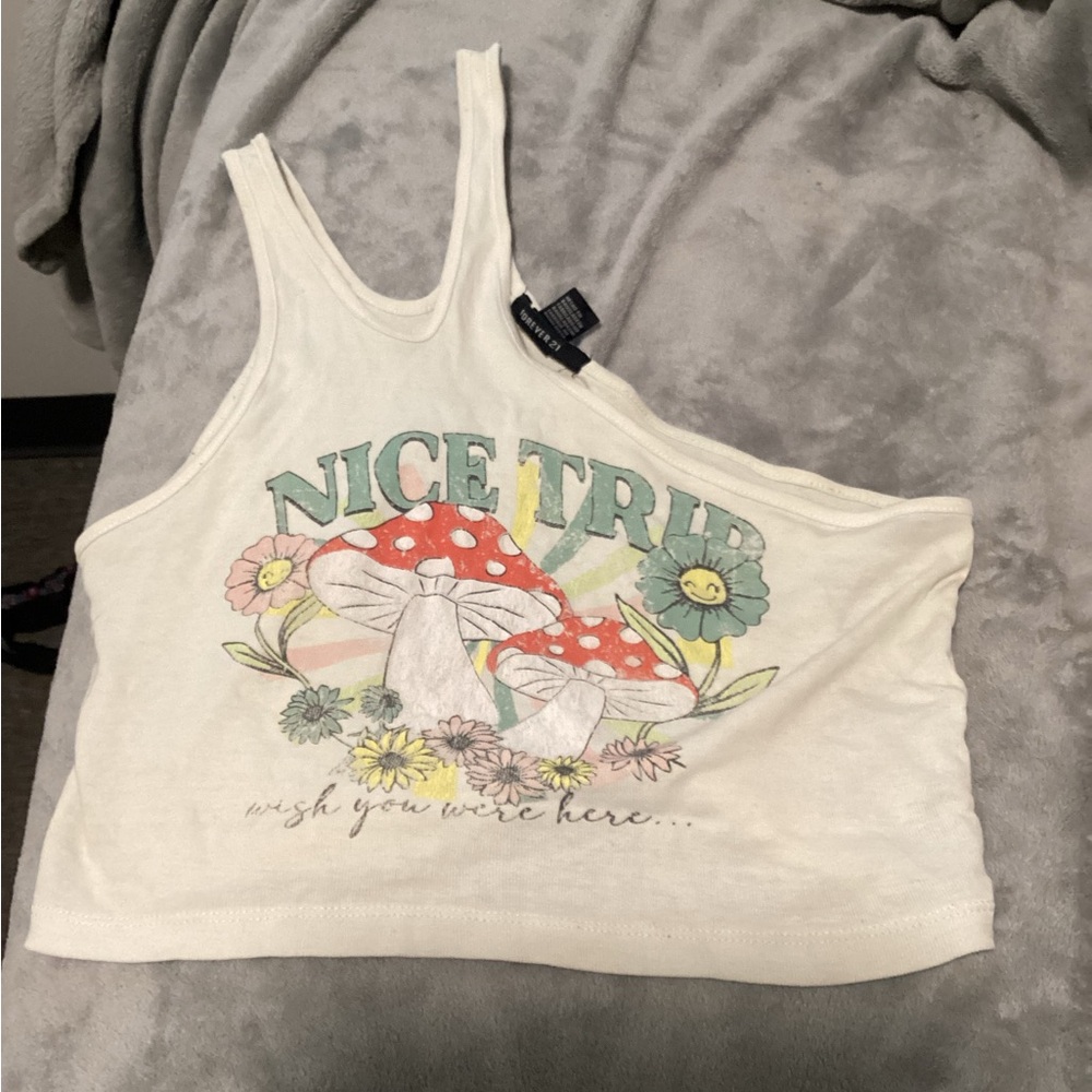 Forever one shoulder crop top